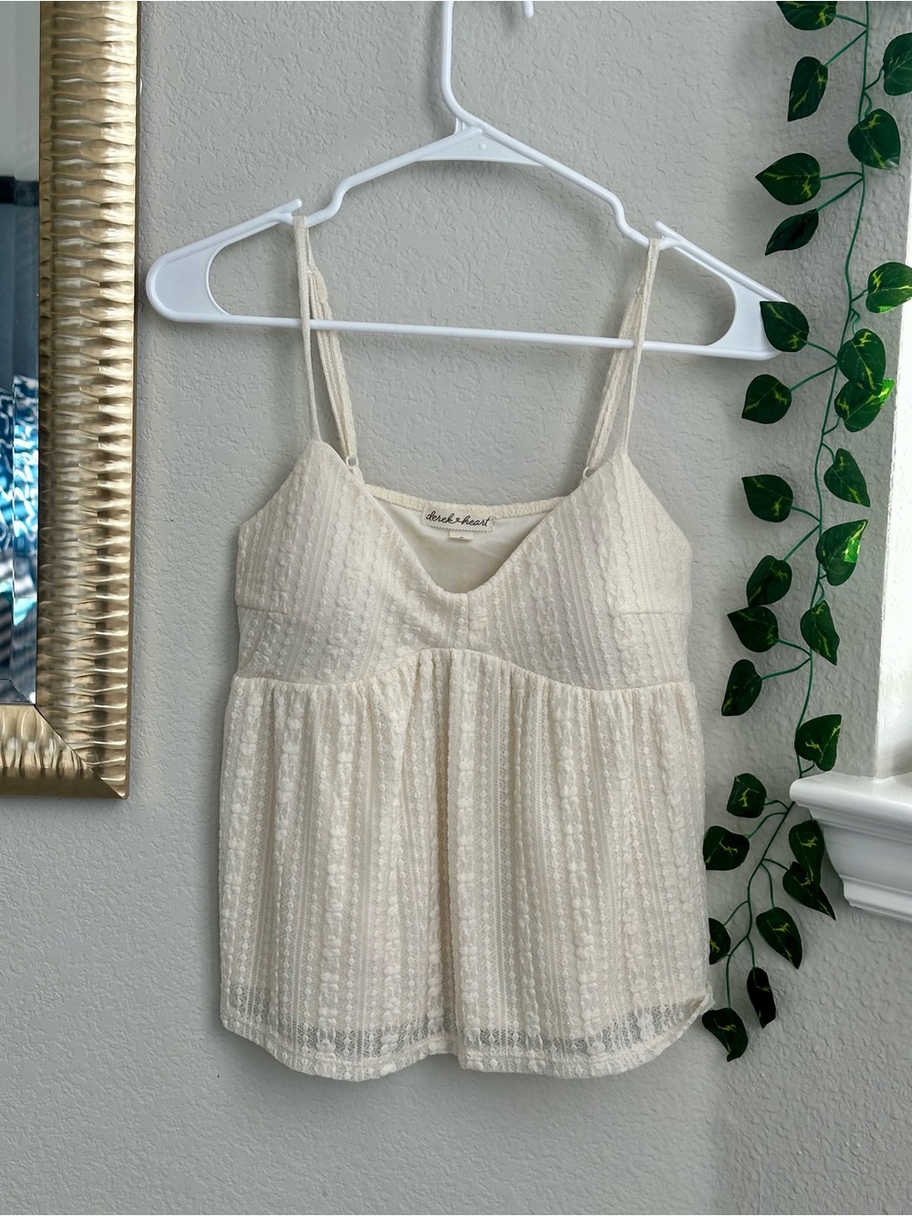 Derek Heart Ivory Lace Camisole Tank